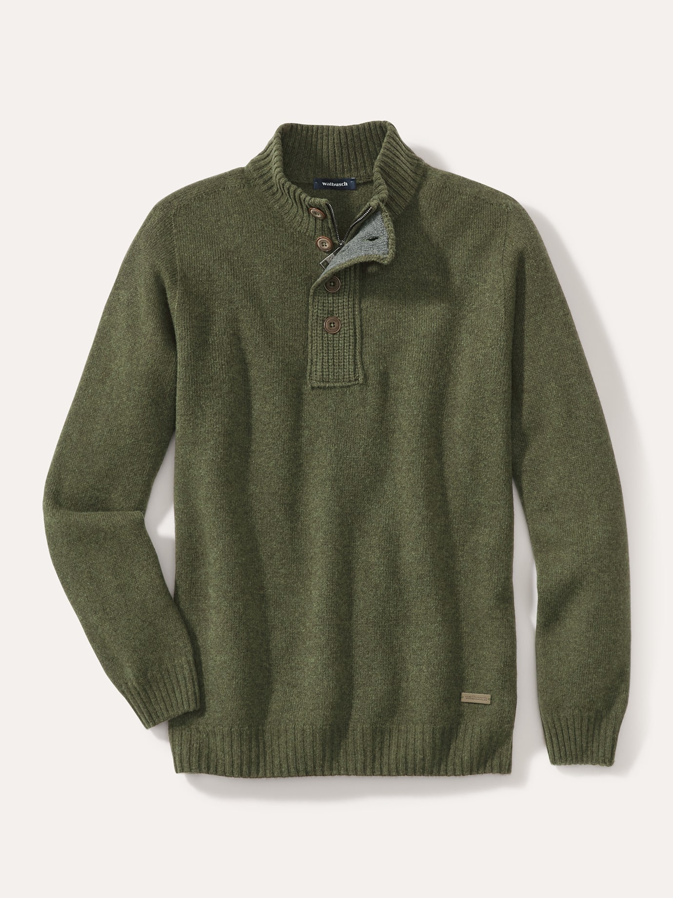 Walbusch Herren Premium Lammwoll-Troyer Grün