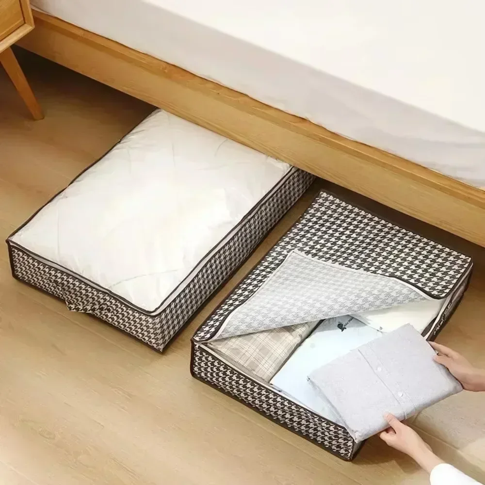 Underbed storage box, foldable clothes and blankets storage bag, household dust-proof and moisture-proof honeycomb organizer bag