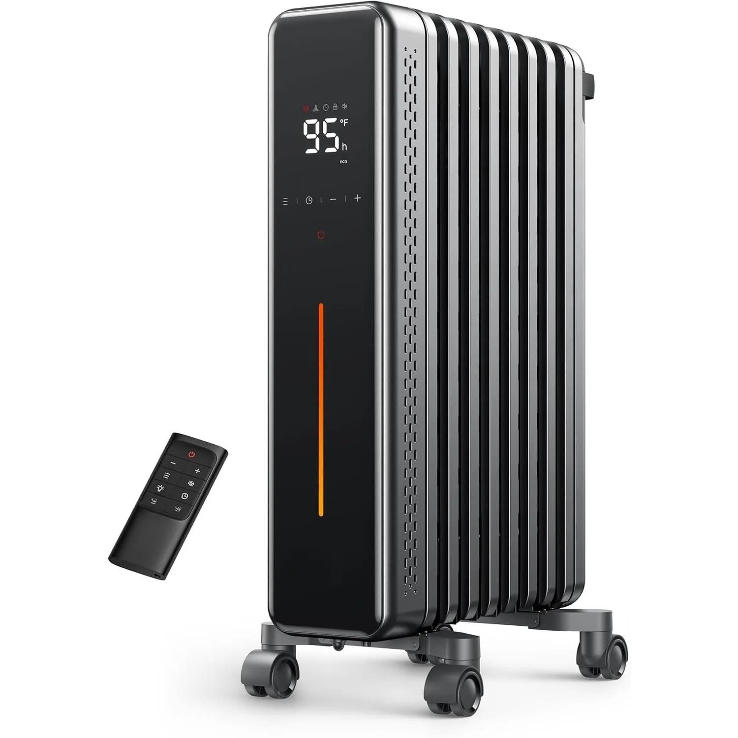 Dreo Radiator Heater, 8 Safety Protection Oil Filled Radiator Heater for Indoor Use, 1500W Electric Heaters for Large Room, 8 Fi