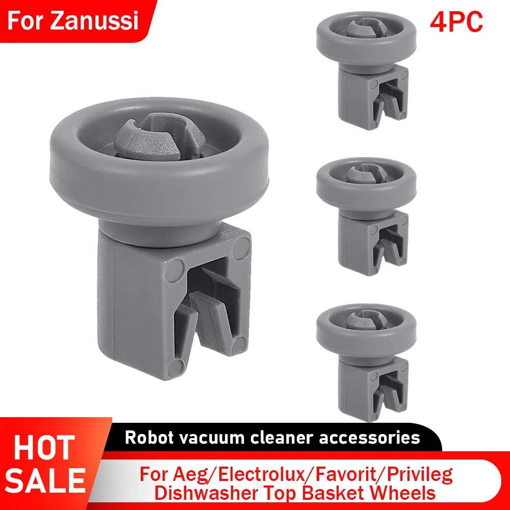 4PCS Dishwasher Top Basket Wheel Parts for Aeg/Electrolux/Favorit/Privileg for Zanussi Dish Washer Upper Wheel Kits Accessories