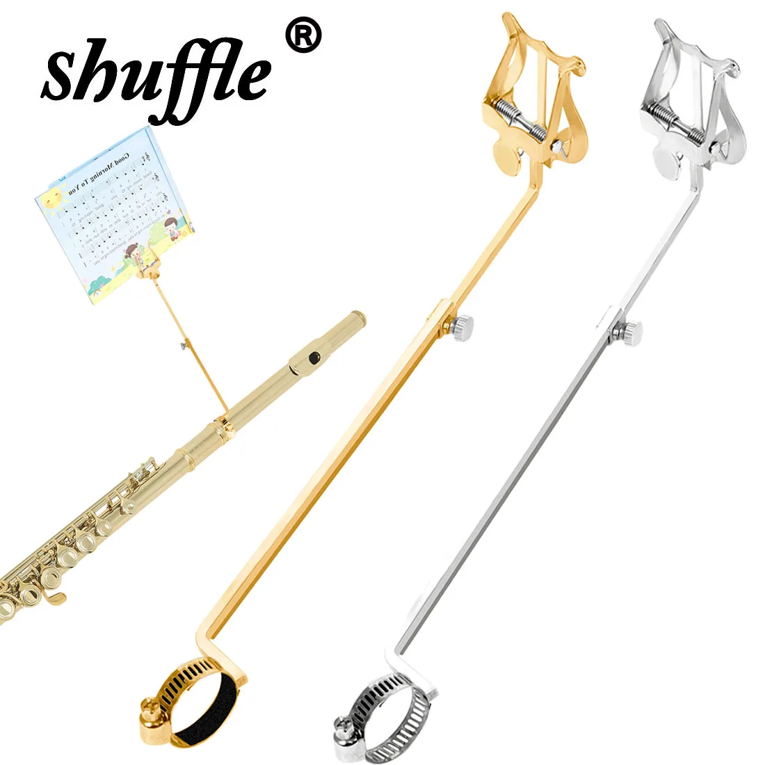 Flöte Notenständer Tragbarer Marschieren Notenständer Hochleistungsfedern Anfänger Übungsteil Flötenzubehör Image