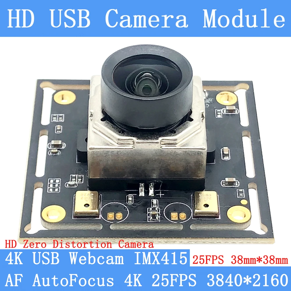 4K Hochauflösende 3840x2160 Webcam Ohne Verzerrung IMX415 UVC 30FPS 25FPS AF Autofokus USB-Kameramodul für Android Windows Image