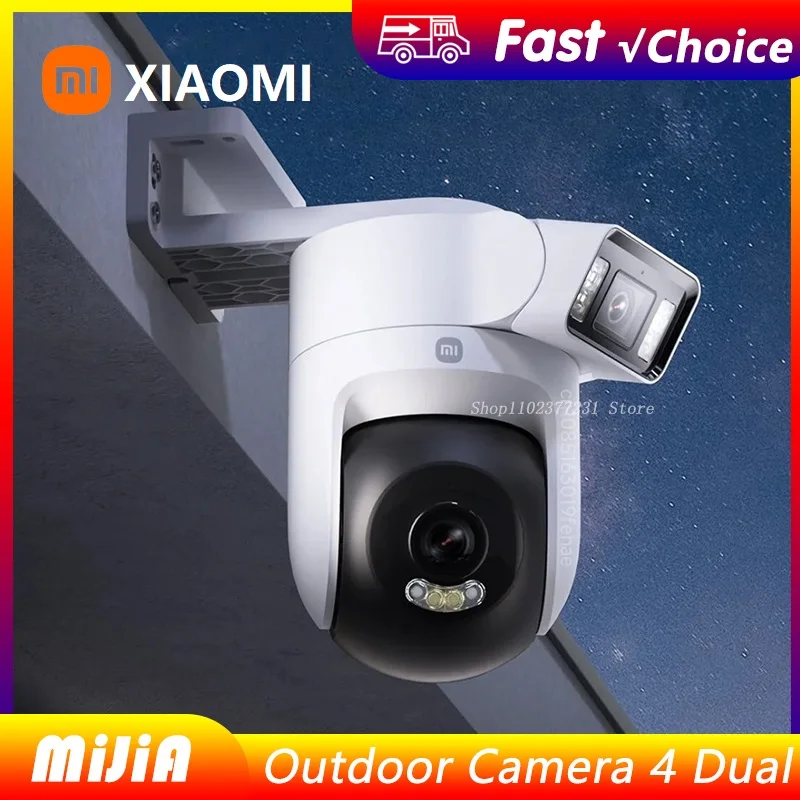 Original Xiaomi mijia Außenkamera 4 Dual-Objektiv 5 MP 3K HD Dual View-Überwachung Panorama-Tracking IP66 Wetterfester Diebstahlschutz Image