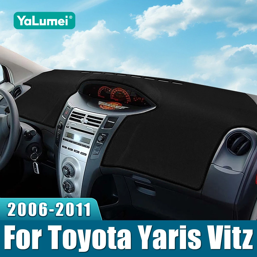 Auto-Armaturenbrett-Abdeckungsmatte für Toyota Yaris Vitz 2006 2007 2008 2009 2010 2011, Instrumentenschreibtisch, rutschfeste, rutschfeste Unterlage, Zubehör Image