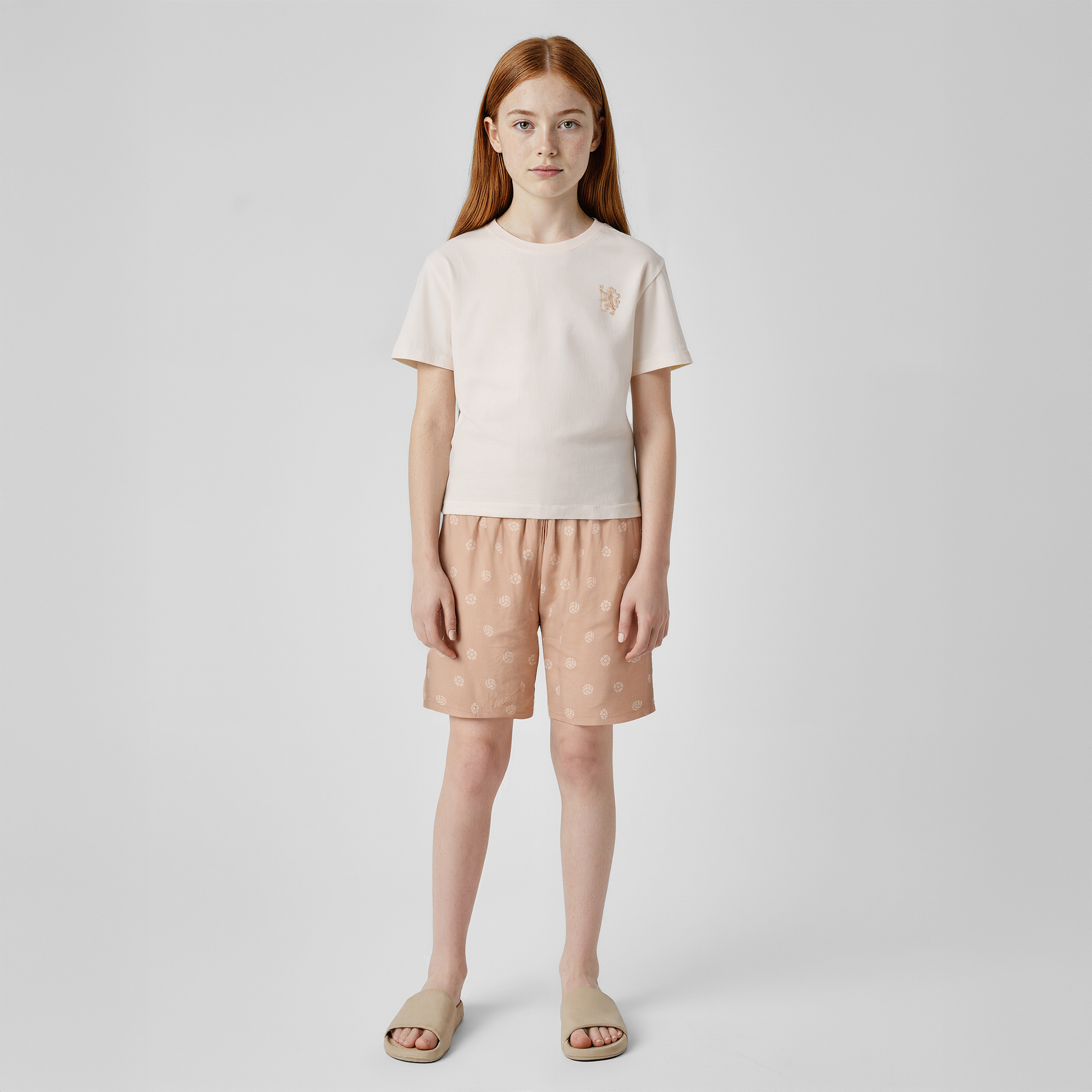 Chelsea Kurzer Pyjama – Beige/Hellbraun – Mädchen Image