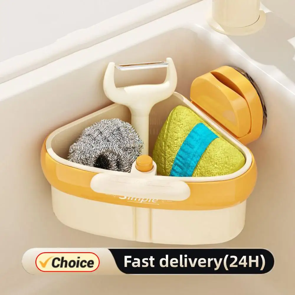 Eckwaschbecken-Sieb mit Abflussloch, Waschbecken, Müll, Lebensmittelabfallfänger, Presse, automatische Abflusswaschbecken