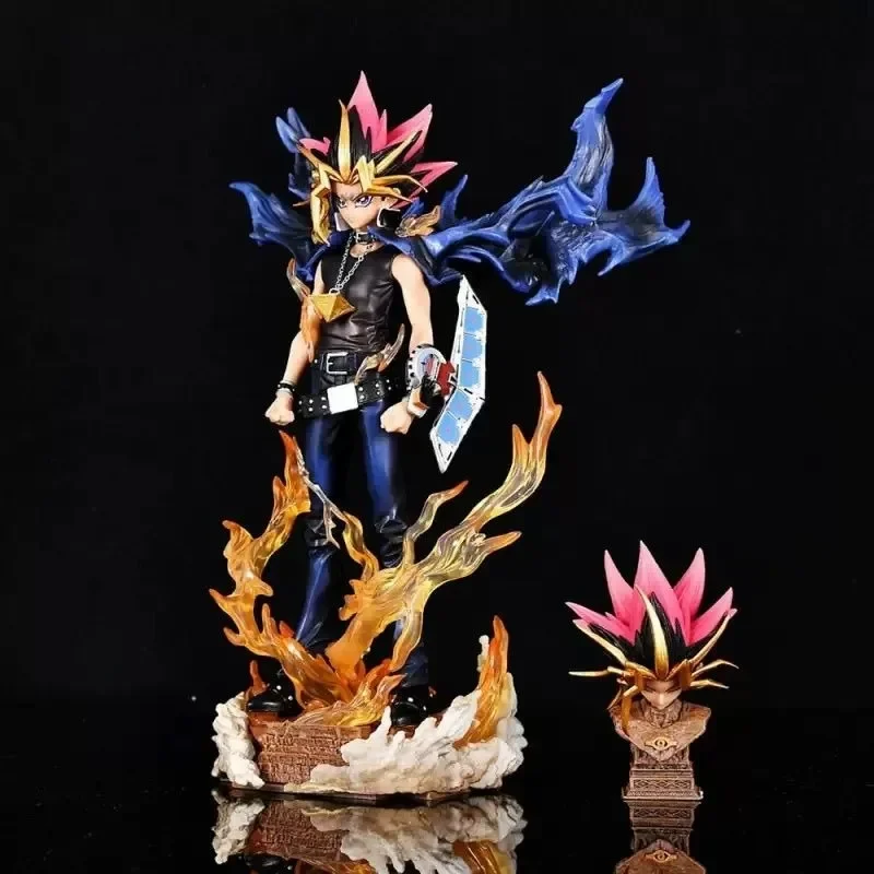 Neue 28 cm Anime Duel Monsters Anime Figur Gk Yugi Muto Puppe 2 Köpfe Pvc Statue Modell Sammeln Dekoration Spielzeug Weihnachten geschenke Image
