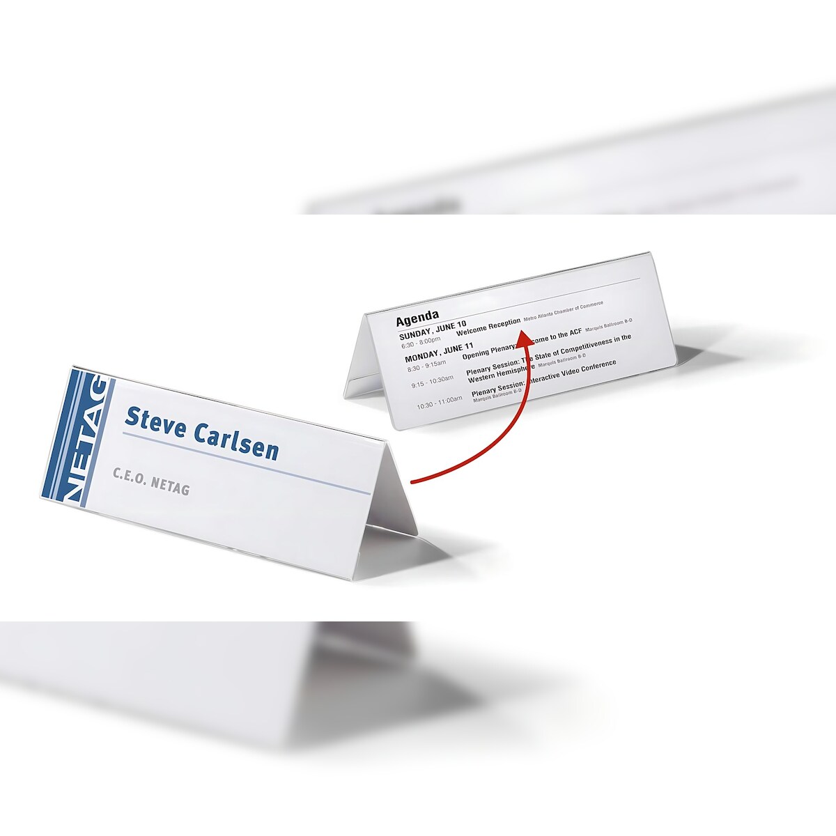 Durable Tischnamensschild tr 10St Acry 105/210x297mm Dachaufsteller Image