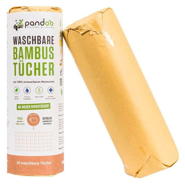 pandoo Küchenrolle waschbar »Bambustücher« 20 Blatt, 27.5 cm Image