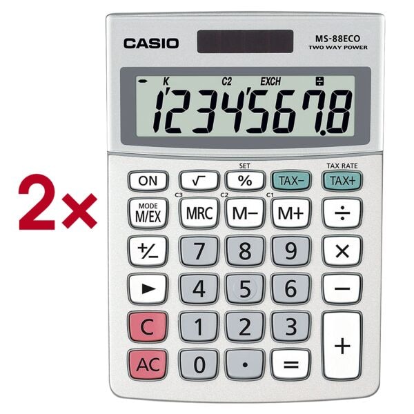 CASIO 2x Tischrechner »MS-88eco«, 10.3x3.1x14.5 cm Image
