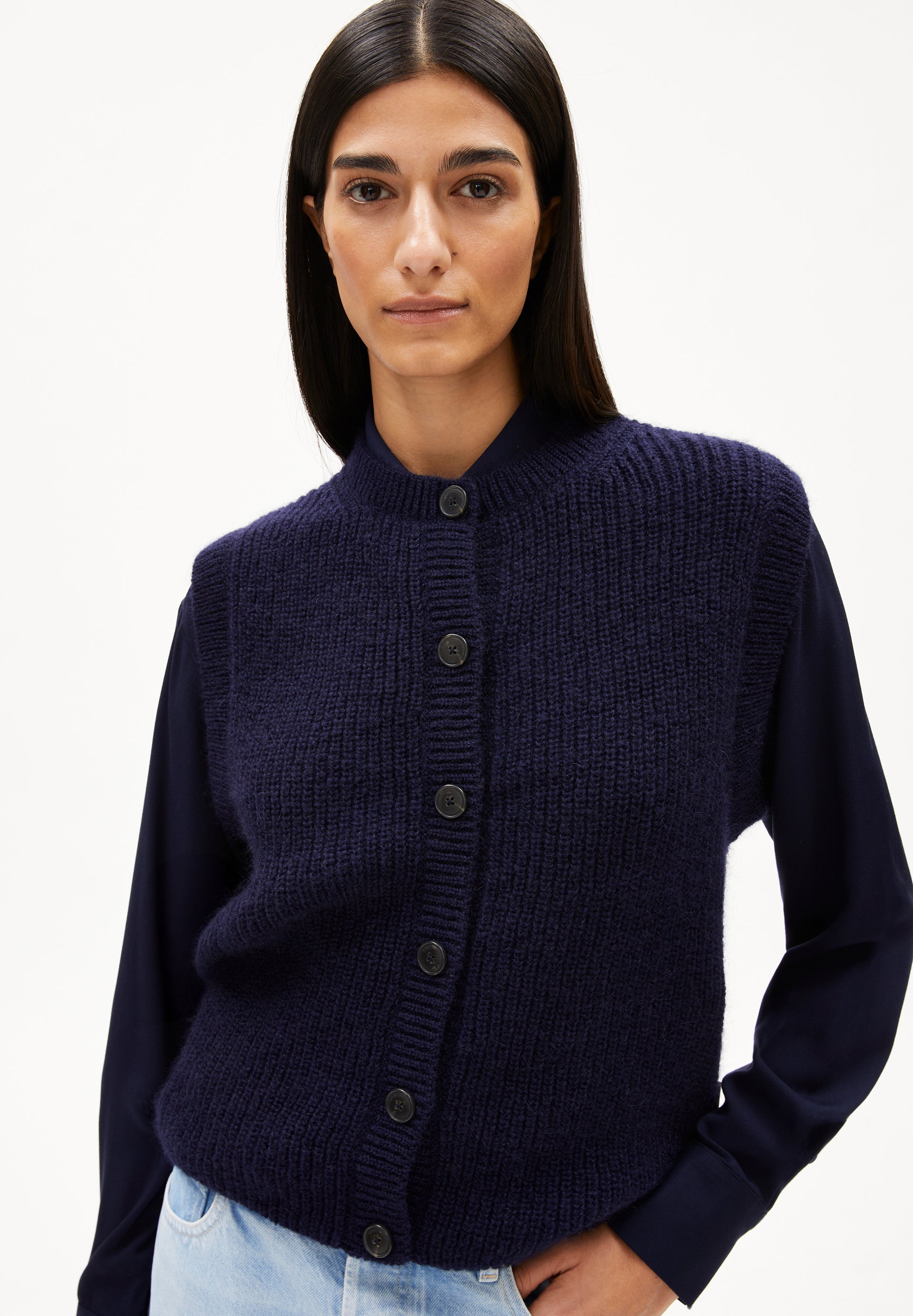 HELGEAA PREMIUM | Stricktop aus Mohair Mix - blau (M) Image