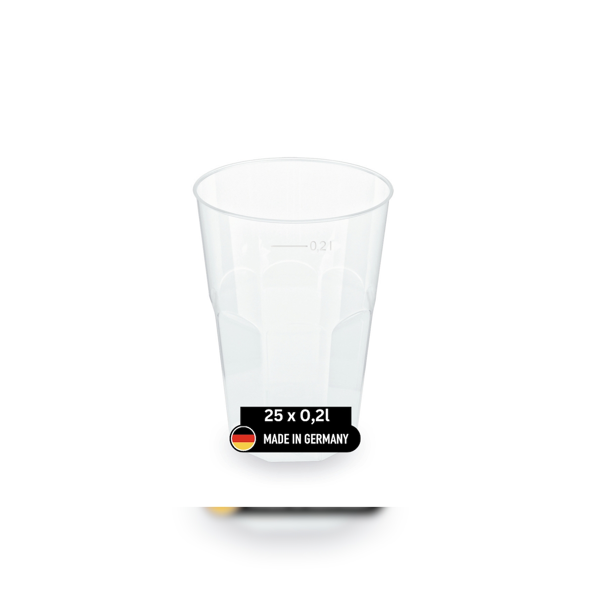 DeinPack 25 Cocktailbecher 200ml Made in Germany wiederverwendbare Getränkebecher mit Eichstrich Image