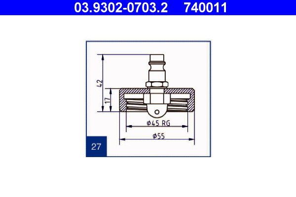 ATE Entlüfterstutzen 03.9302-0703.2 Image