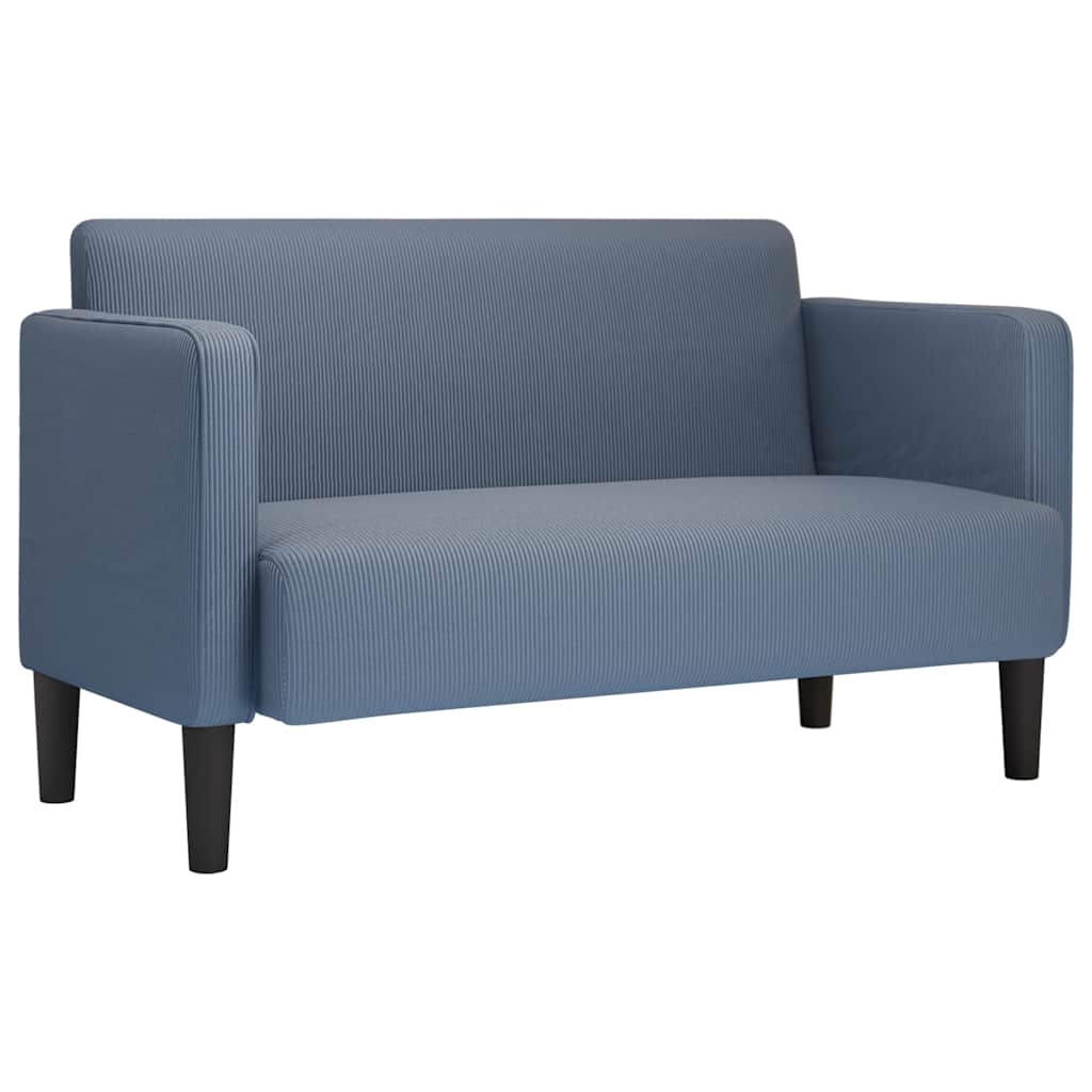 vidaXL Zweisitzer-Sofa Blau 109 cm Cordstoff Image