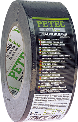 PETEC Uni-Gewebeband, schwarz, 48 MM x 50 M Klebeband schwarz 87350 Image