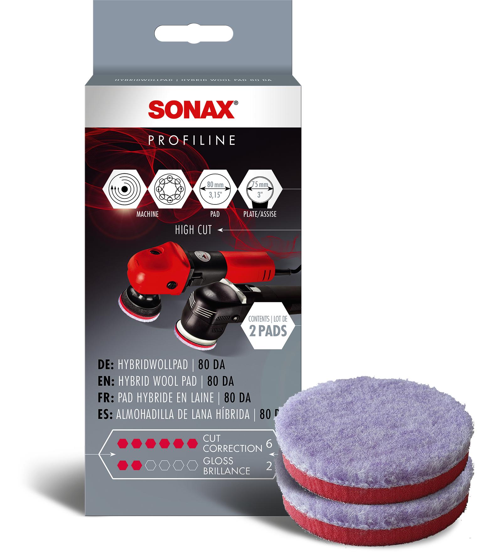 SONAX HybridWollPad 80 DA (2 St.) Aufsatz, Poliermaschine 2x 04940410 Image