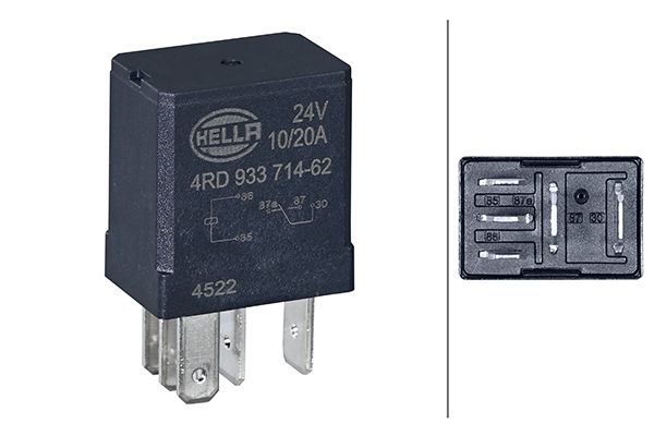 HELLA Relais, Arbeitsstrom 24V 4RD 933 714-621 Image