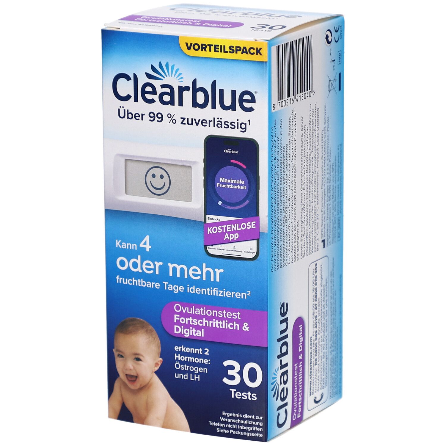 Clearblue Ovulationstest fortschrittlich & digital 30 St Test Image