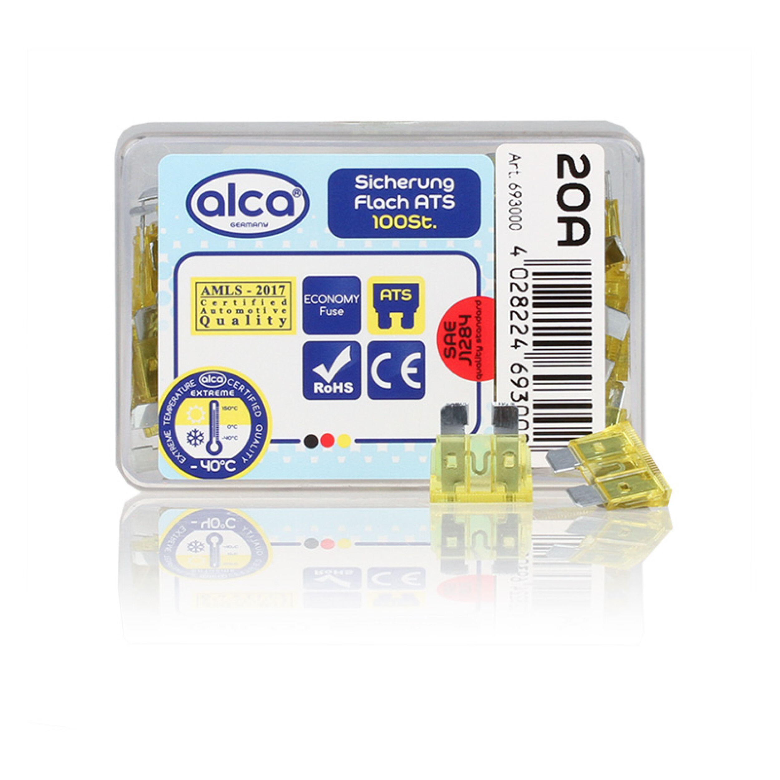 ALCA Flach-Sicherungen 20 A; 100 St. Economy Box Sicherung 693000 Image