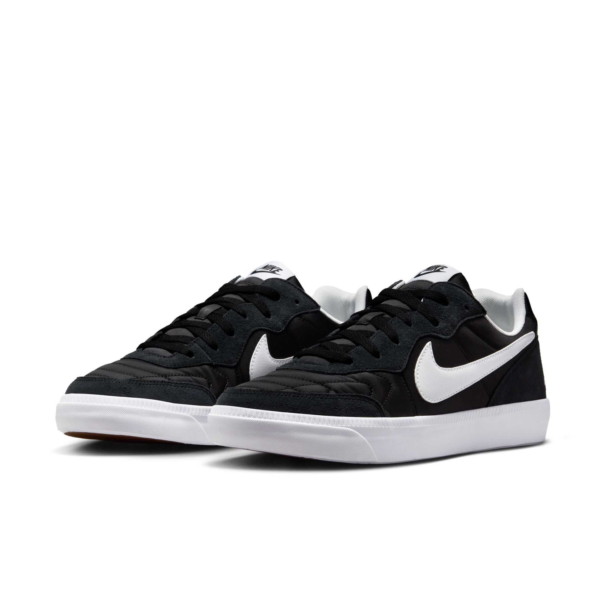 Sneaker NIKE SPORTSWEAR "NSW TIEMPO TRAINER", Herren, Gr. 45, schwarz, weiß, gum med braun, Synthetik, Schuhe Sneaker