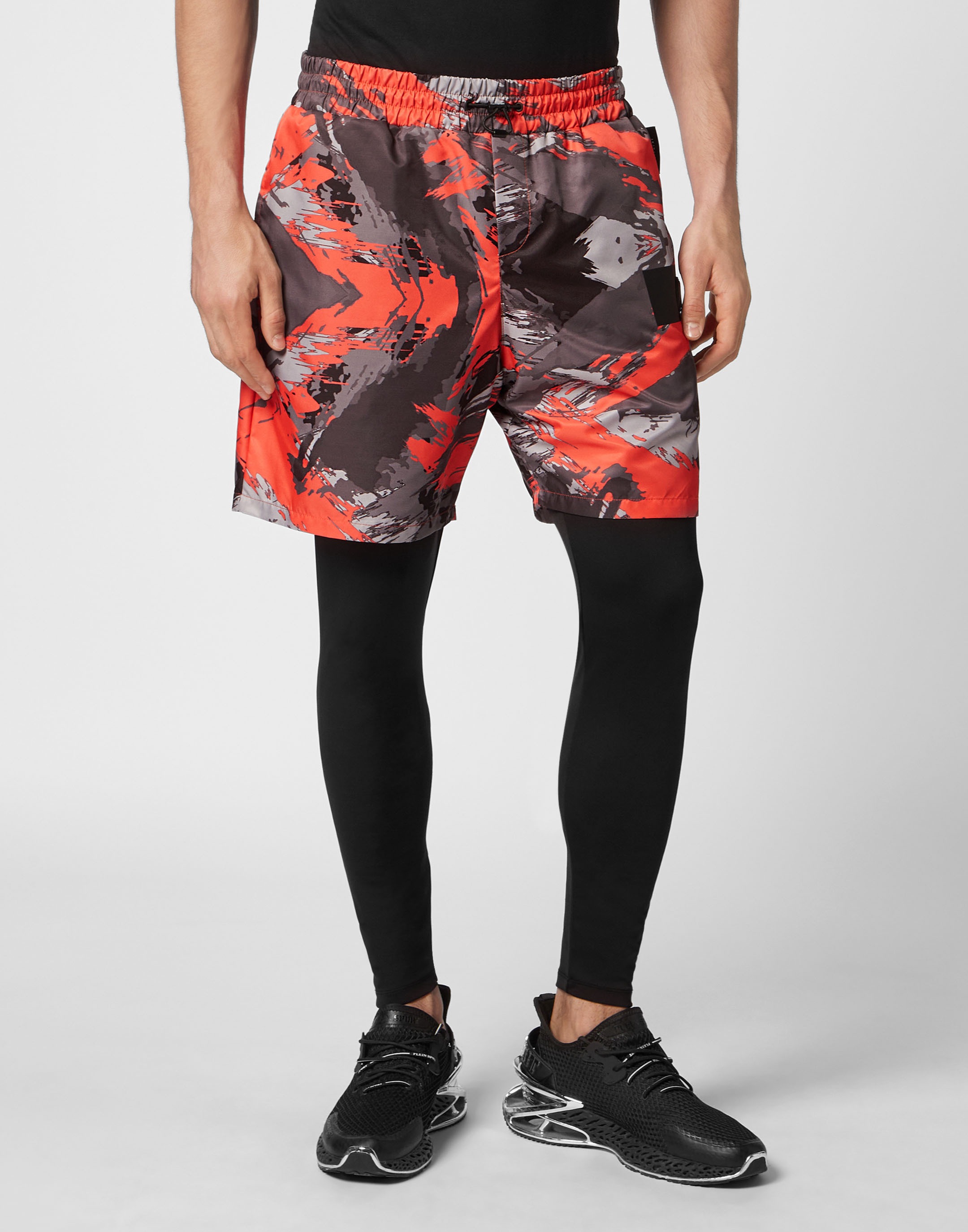 Sporthose PLEIN SPORT "Camouflage", Herren, Gr. 3XL, US-Größen, orange (0220, schwarz, orange), Obermaterial: 90% Polyester, 10% Elasthan, Hosen Image