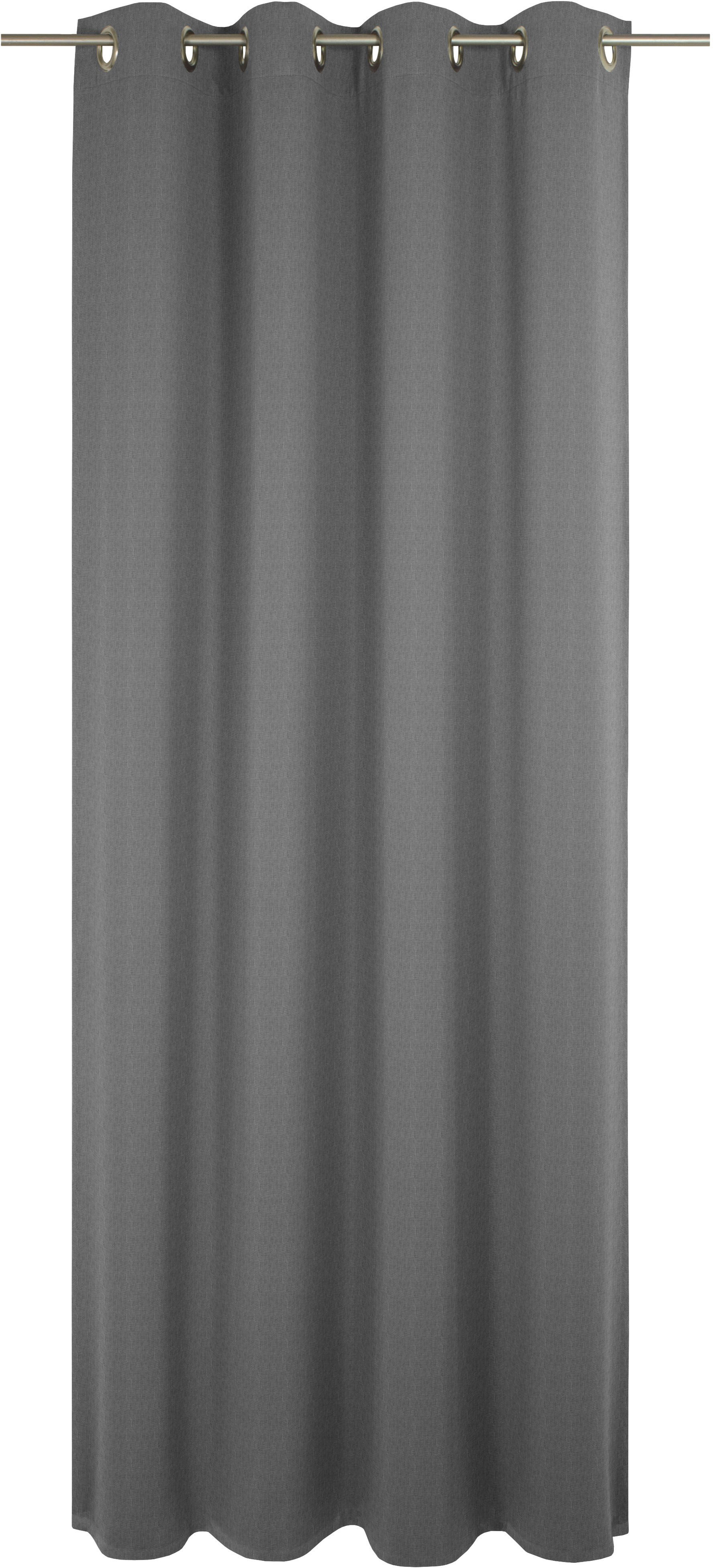 Vorhang WIRTH "Sunday", grau (dunkelgrau), B:142cm H:325cm, Baumwolle, Polyester, Gardinen, nach Maß Image