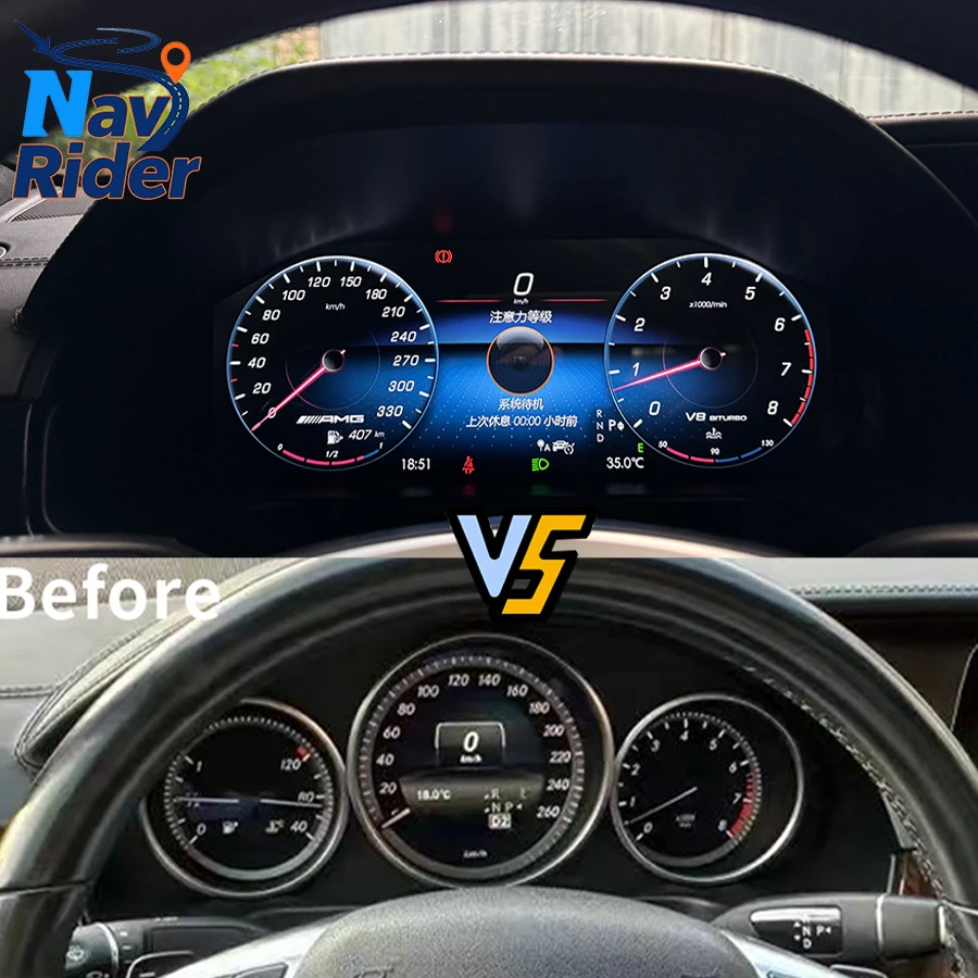 12,3 zoll Für Mercedes Benz E W212 2013-2015 Volle LCD Digital Instrument Carplay Tacho Dashboard Cockpit Image