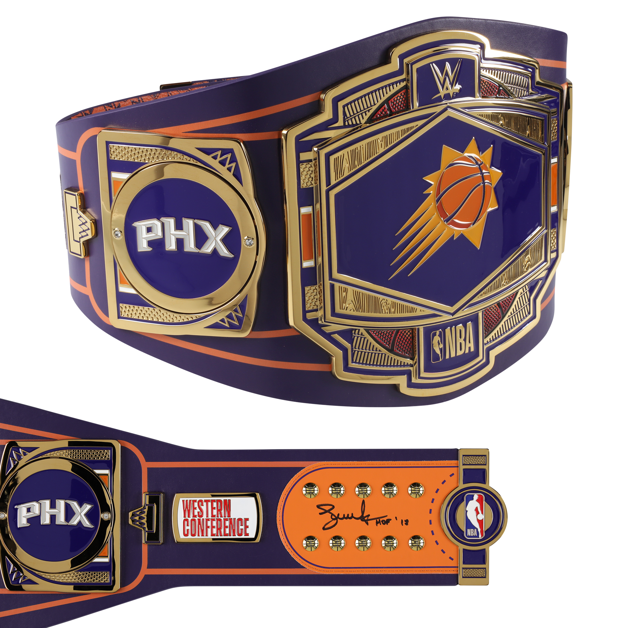 Von Steve Nash Phoenix Suns signierter WWE Legacy-Titelgürtel mit der Aufschrift „HOF 18“ Image