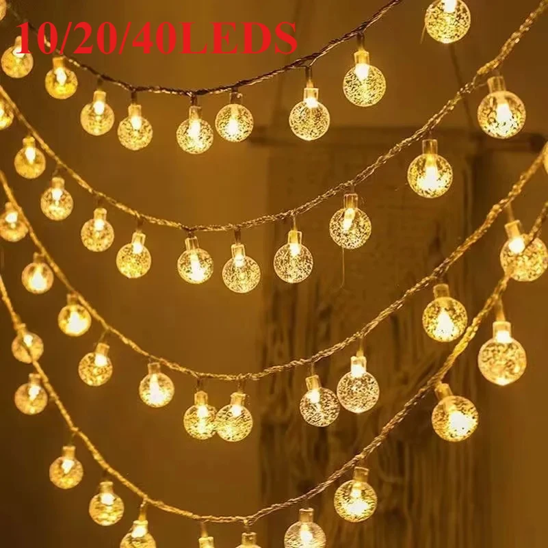 1,5 M/3 M/6 M LED Kristall Ball Lichterketten Außen Lampe Batterie USB oder Batterie Power Romantische Blase Ball Fee Licht Dekoration