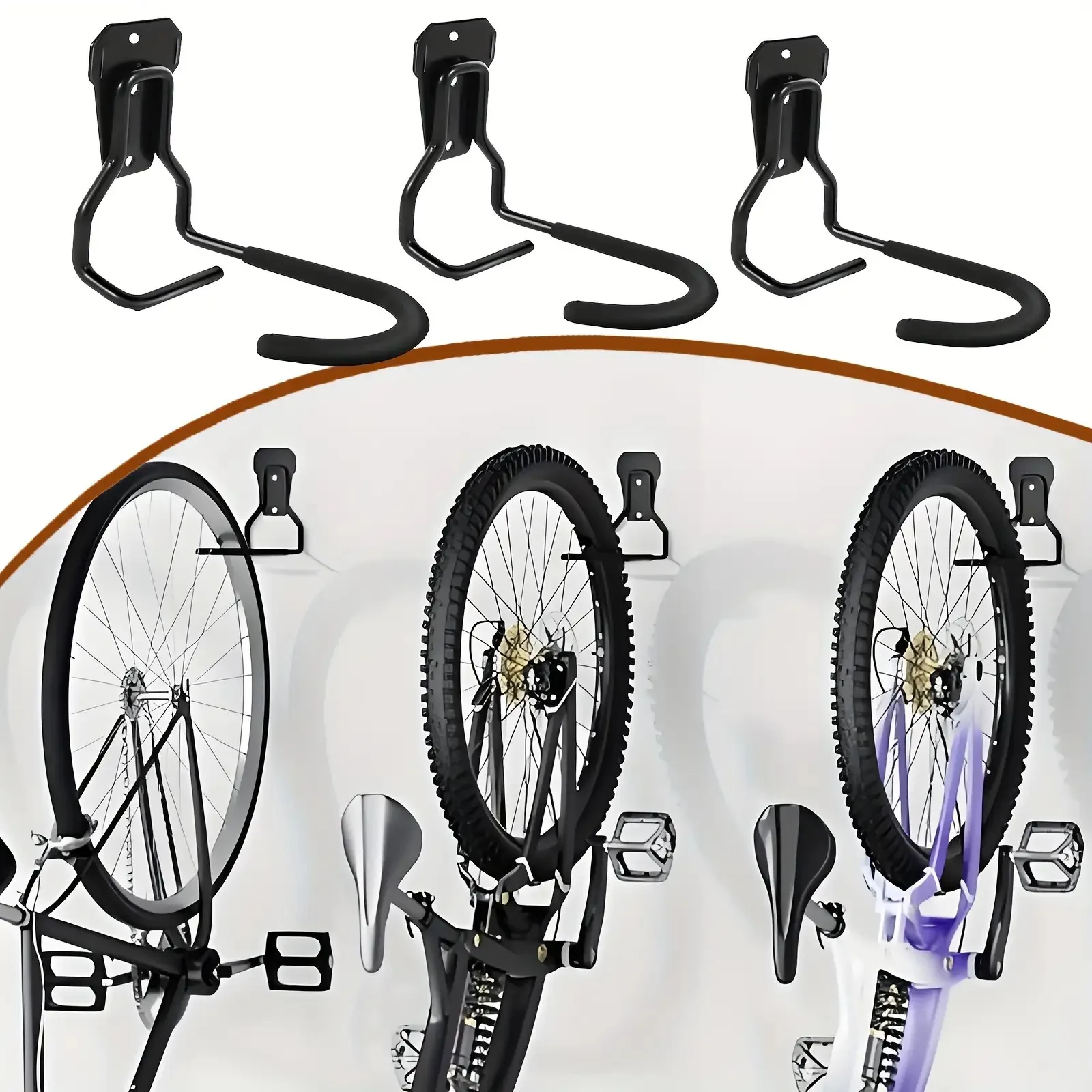 Supporti per bici Supporto per supporto per bicicletta per montaggio a parete Supporti per rack per mountain bike Gancio per gancio per riporre Gancio per bicicletta Portaoggetti per soffitto del