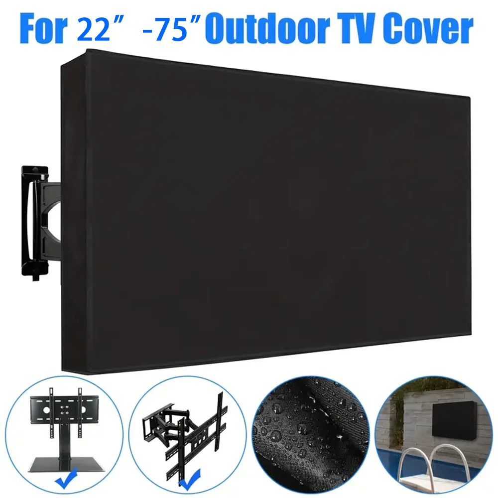Wetterfeste Outdoor-TV-Bildschirmabdeckung, universeller Schutz, staubdicht, wasserdicht, für 22-75-Zoll-LCD-Fernseher mit