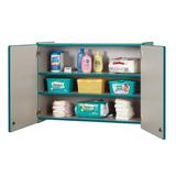 Jonti-Craft Rainbow Accents® Lockable 3 Compartment Classroom Cabinet w/ Doors Wood in Blue | 26 H x 35 W x 15.5 D in | Wayfair 0945JC005