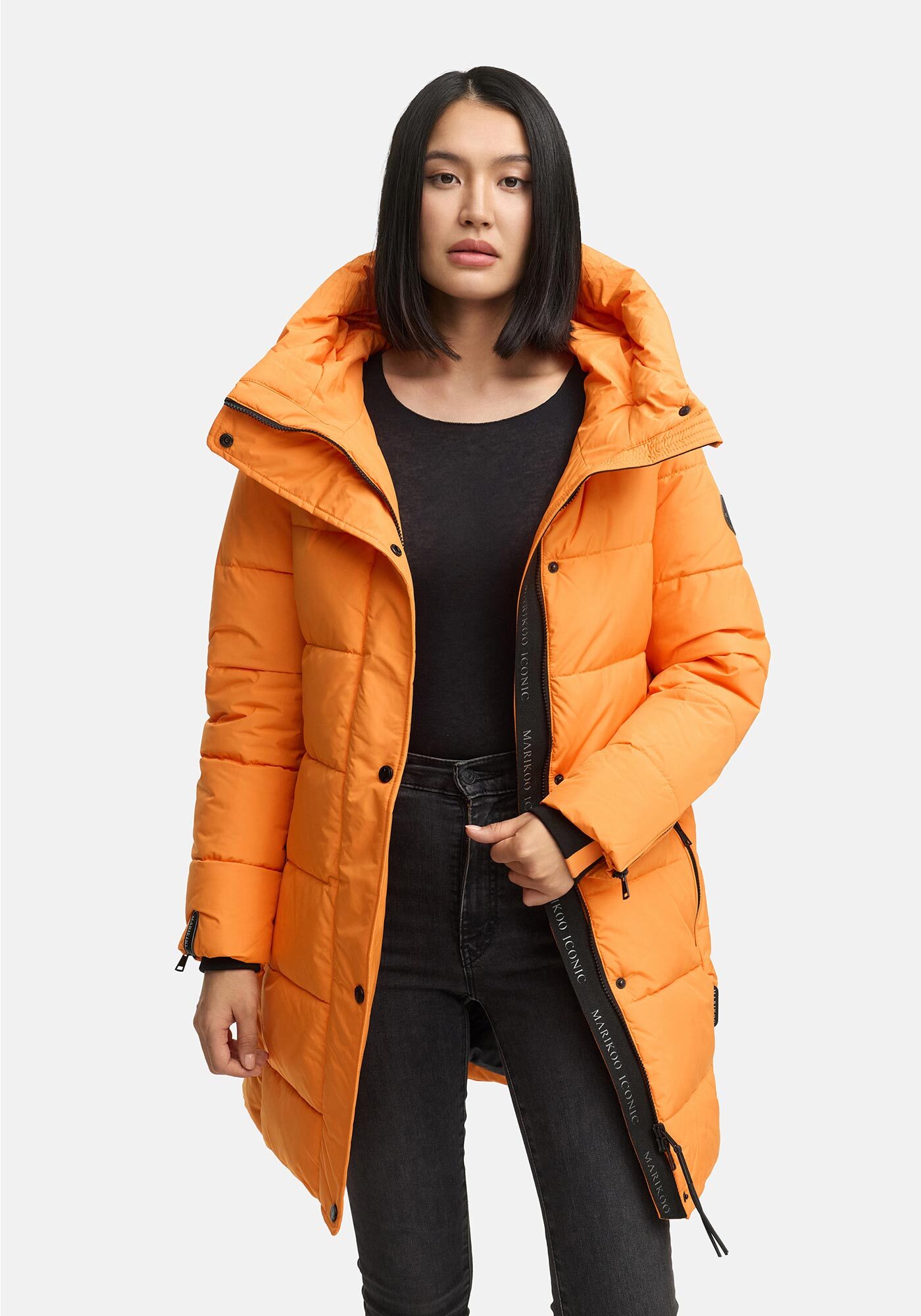 Winterjacke MARIKOO "Karumikoo XVI", Damen, Gr. 5XL, orange, Obermaterial: 100% Polyester; Futter: 100% Polyester; Wattierung: 100% Polyester; Ärmelfutter: 100% Polyester, Jacken, mit großer Kapuze Image