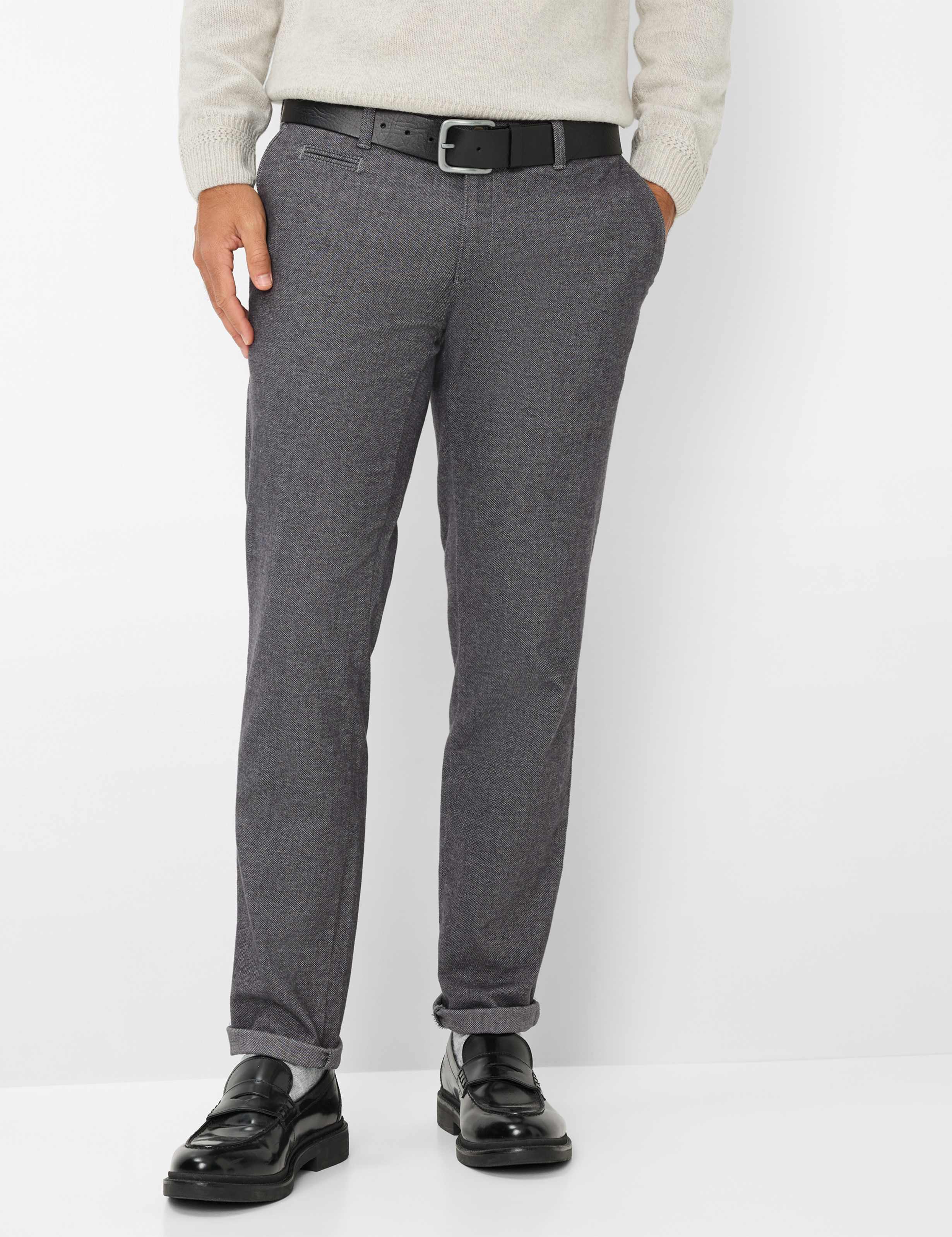 Chinohose BRAX "Style FABIO", Herren, Gr. 34, Länge 30, dunkelgrau, Web, 65% Baumwolle, 32% Polyester, 3% Elasthan, Hosen Image