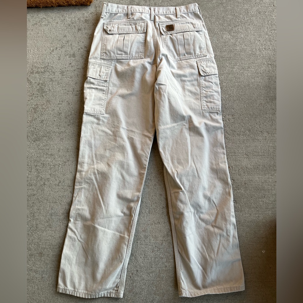 Carhartt Pants | Vintage 90s Carhartt Workwear Streetwear Tan Cream Cargo Painter Pants Jeans | Color: Cream/Tan | Size: 34