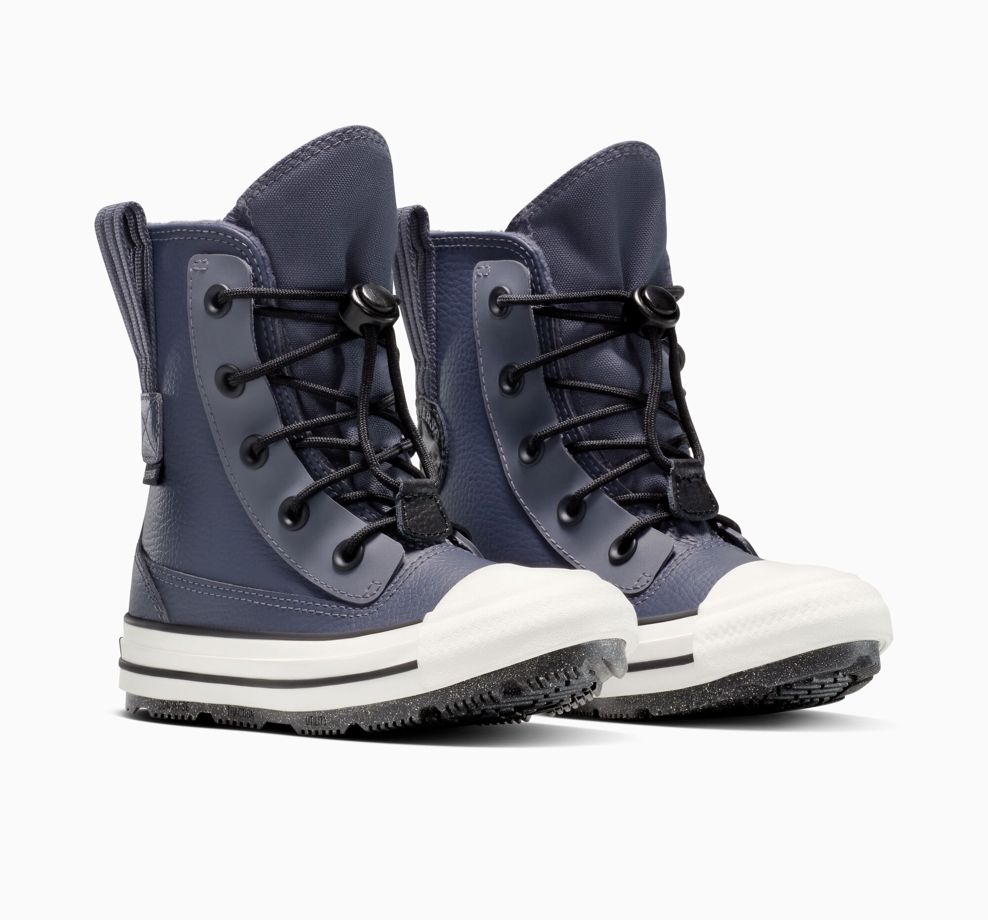 Sneakerboots CONVERSE "CHUCK TAYLOR ALL STAR BERKSHIRE WP BOOT", Kinder, Gr. 35, cold stare, vintage weiß, schwarz, Textil, Schuhe Sneakerboots, Winterschuhe, Schnürboots, Sneaker, wasserdicht, gefüttert