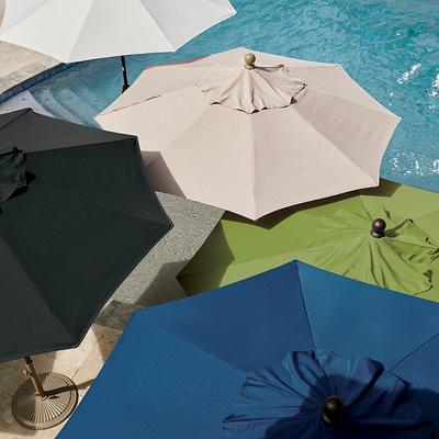 Octagonal Outdoor Market Patio Umbrella - Canvas White/Eggshell, Black/Canvas White, 7-1/2' Dia. - Grandin Road
