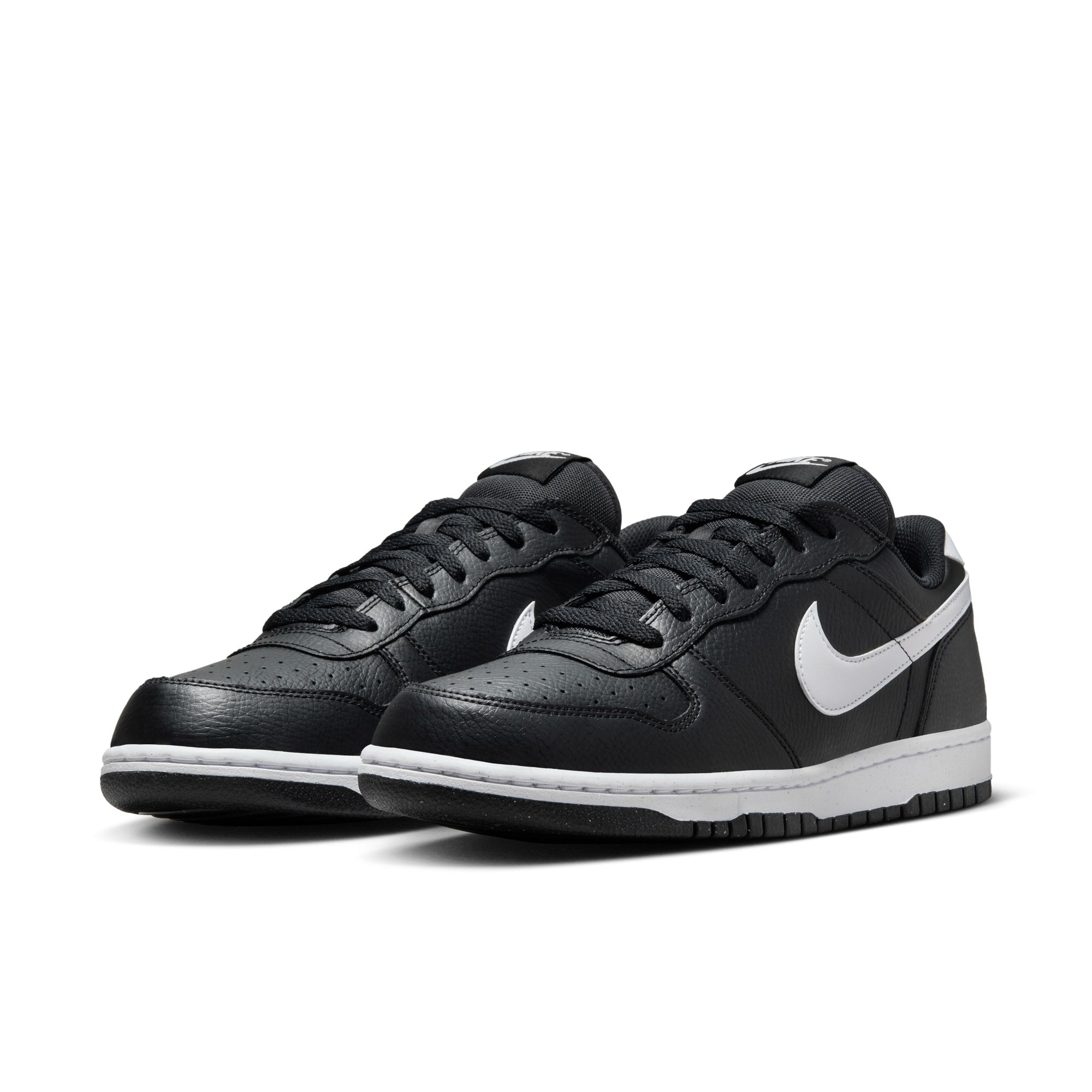 Sneaker NIKE SPORTSWEAR "BIG LOW", Herren, Gr. 44, schwarz, weiß, Leder, Synthetik, Schuhe Sneaker