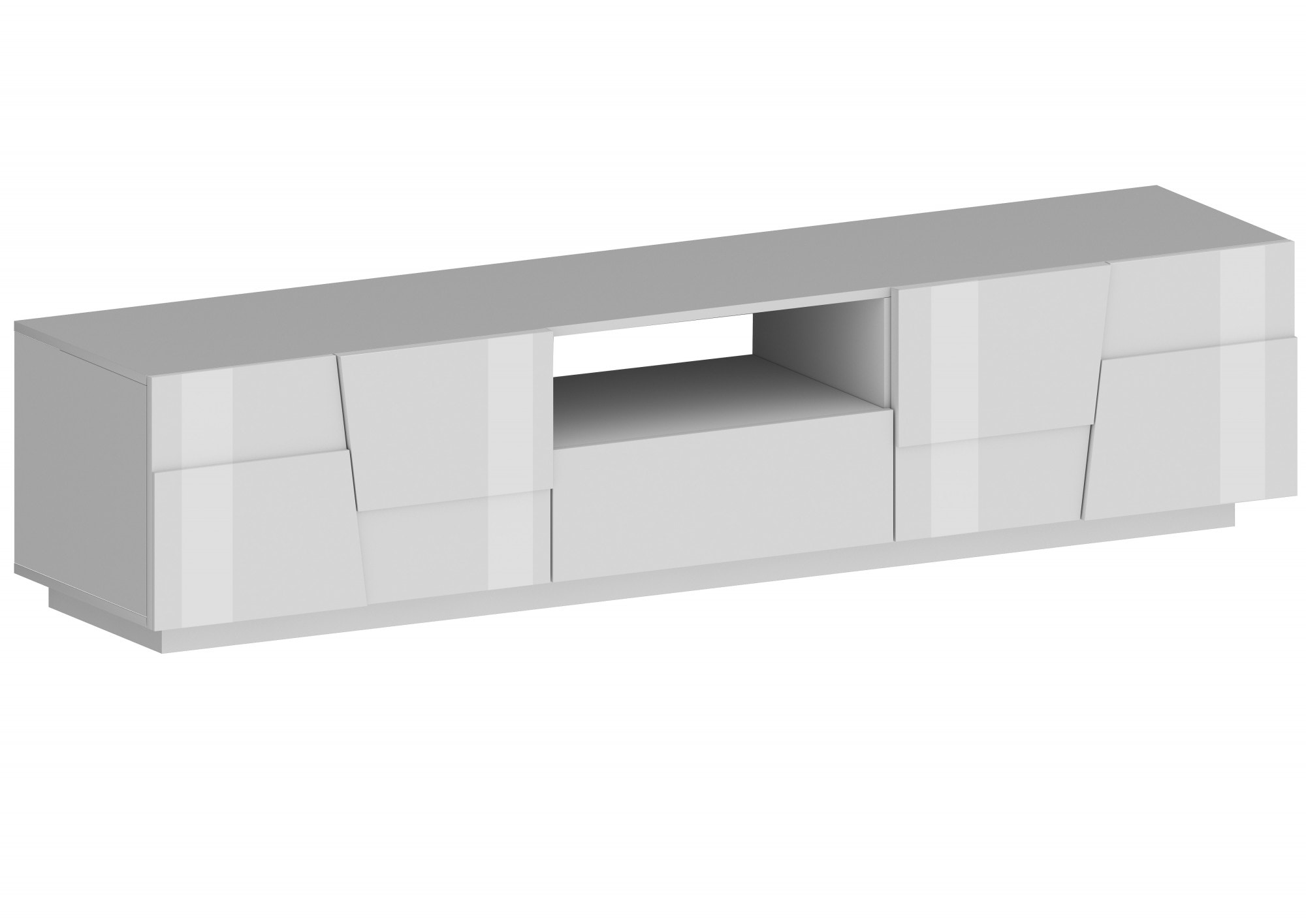Lowboard HOME AFFAIRE "Pongo", weiß (weiß hochglanz), B:220cm H:46cm T:44,2cm, Spanplatte, Sideboards, Lowboard