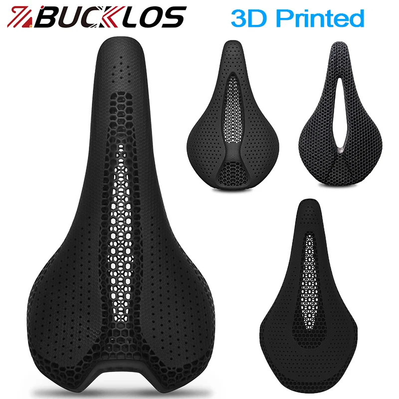 BUCKLOS Sella stampata in 3D Sella per bicicletta in carbonio 143MM 155MM Cuscino per sedile per bici stampato in 3D Nylon Ghia Strada MTB Sedile per bici Parte
