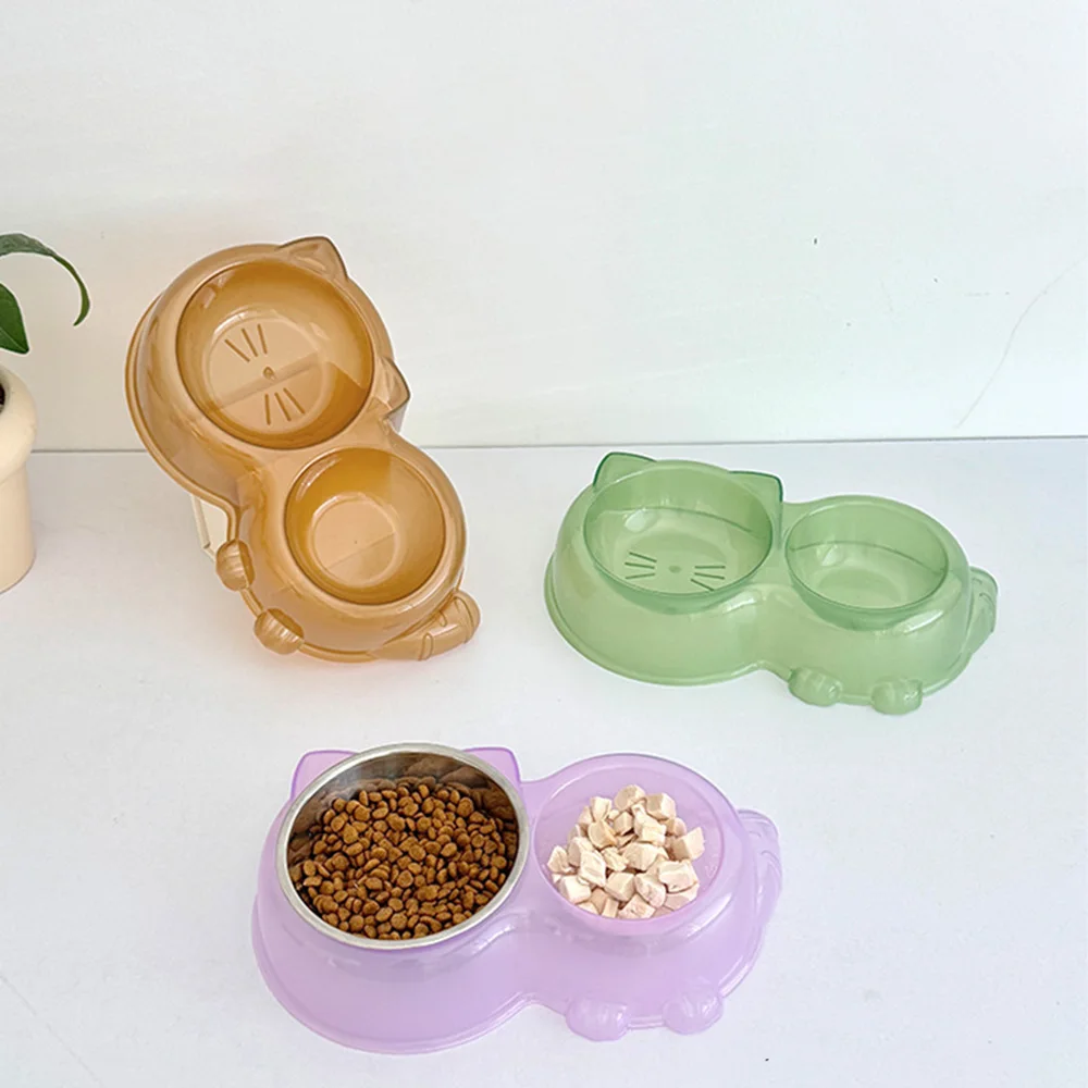 Bol de nourriture pour chat-ensemble de bols doubles pour animaux de compagnie, bols d'alimentation anti-déversement pour chiens et chats, bols d'eau et de nourriture pour animaux de compagnie