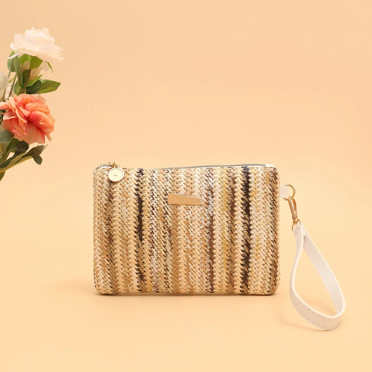 Sac à main tissé pour femmes, sac de plage arc-en-ciel léger, accessoires de mode d'été à la mode, vacances, shopping. zwq