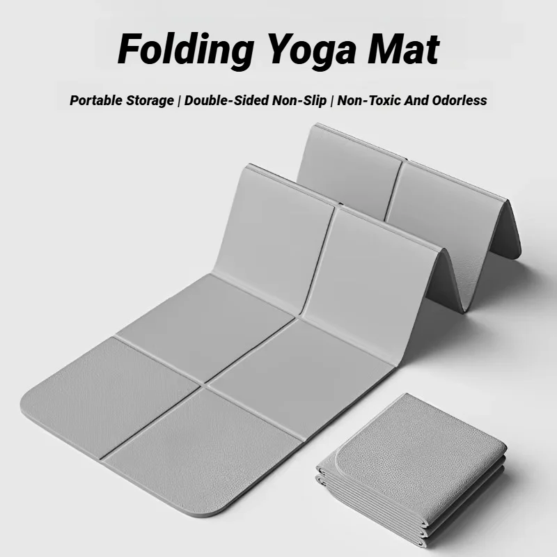 2025 Foldable Yoga Mat Eco Friendly Tpe Folding Travel Fitness Exercise Double Sided Non-Slip For Pilates & Floor Workouts