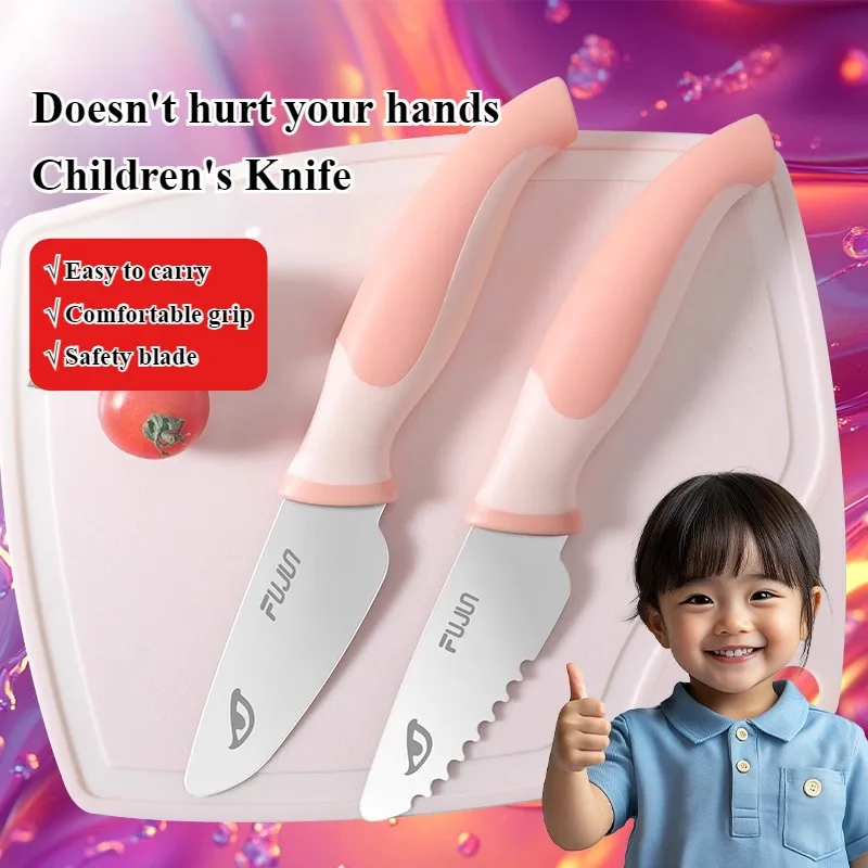 PLYS-unblasiertes kleines Küchenmesser, Obstmesser für Haushaltskinder, Sicherheitsmesser schadet dem Küchenmesserset nicht Image