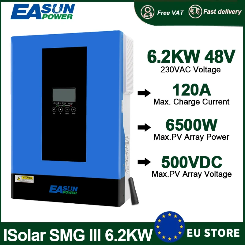 Easun power 6200w 4000w 3200w netz unabhängiger reiner Sinus-Solar wechsel richter 48V 24V 12V 230V 120a mppt Controller Hybrid-Wechsel richter mit WLAN Image