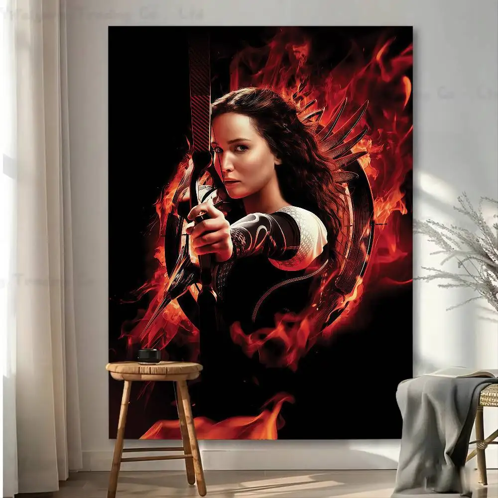 The Hunger Games Poster, klassischer Film-Wandteppich, günstiger Hippie-Wandbehang, böhmische Wandteppiche, Mandala-Wandbehangbögen