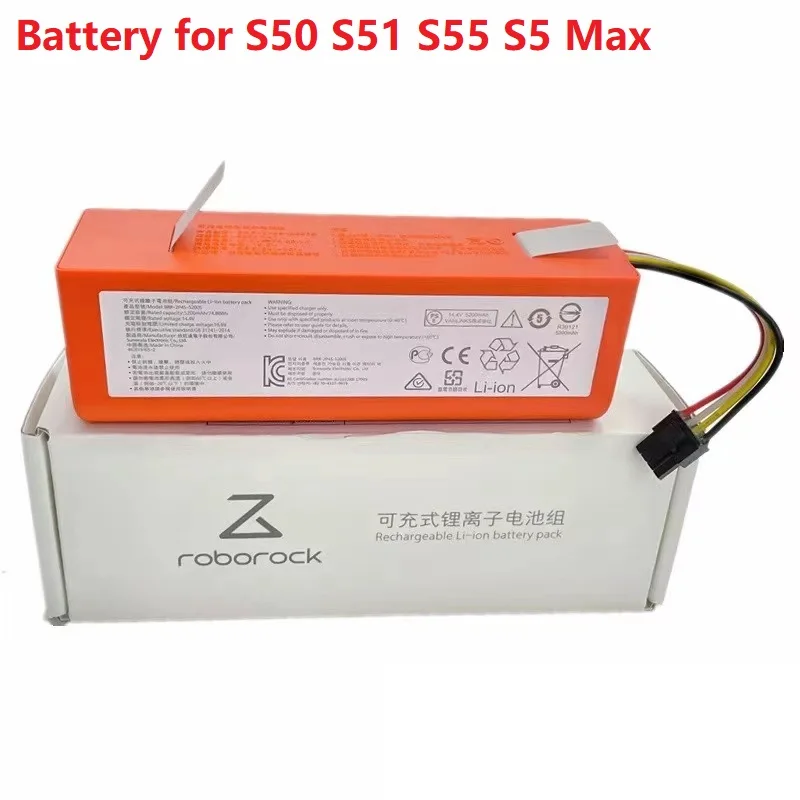 Original Für Roborock Li-Ion Batterie Ersatz für S50 S51 S55 S5 Max S6 Reine S7 E4 E5 E6 Roboter Staubsauger 5200 mAh Image
