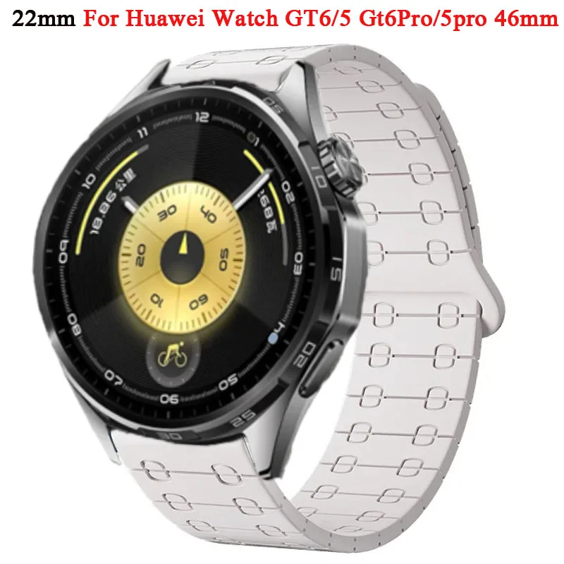 22mm Magnetisches Silikonarmband Für Huawei Uhr GT 6 GT6Pro 46mm Sport Band Für Huawei Uhr 5 Pro 4 3 GT6 GT5 GT4 GT3 GT2 GT2e Image