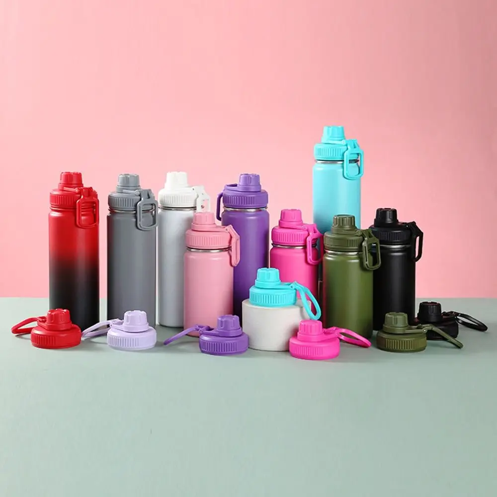 Ersatz-Kunststoffbecherdeckel für 12oz-64oz Wide Mouth Wasserflaschenabdeckung, Zubehör, farbiger Kunststoff-Sport, tragbarer Flaschendeckel Image