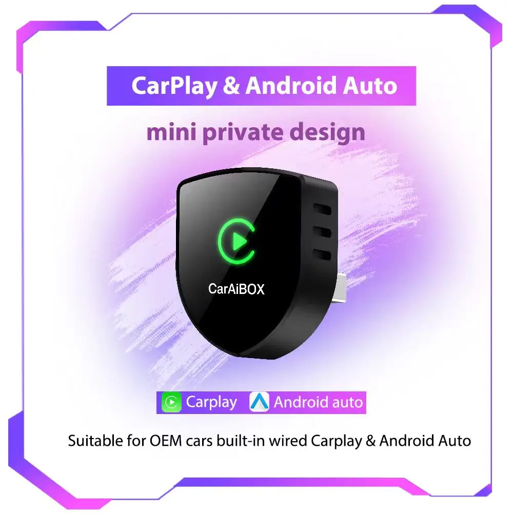 2025 2-in-1 Auto Ai Box Wireless CarPlay Adapter Android Auto Convert Box WiredWireless CarPlay Android Auto zu Wireless Adapter Image